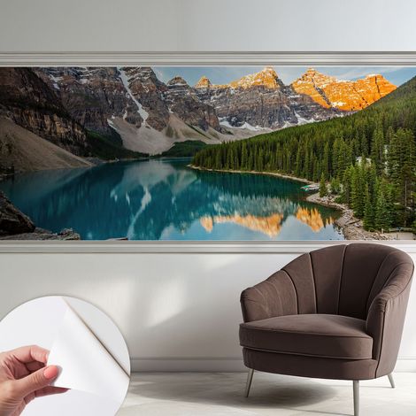Tapete Selbstklebend - abwaschbar - Tapete mit Motiv - trendige Wanddeko - elegant Fototapete  Bergspiegelung 250x104 cm (1/5)