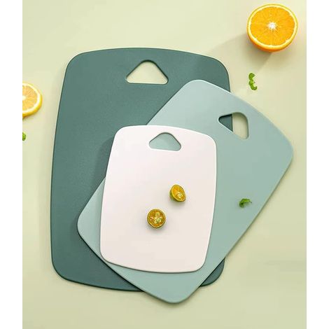 Schneidebretter für Küche, Kunststoff Schneidebretter Set von 3, Dicke Schneidebretter für Fleisch, Gemüse, Obst, mit Easy Grip Griff, Geschirrspüler sicher (grün, 3Pcs)