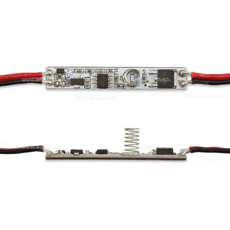 INTERRUTTORE DIMMER CON LED ROSSO DA INSERIRE NEL PROFILO PER LED