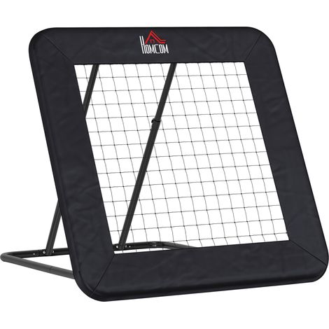 Rebounder pliable pour sports avec cadre métallique, filet 105x105 cm, 128x118x108-120 cm, 4 inclinaisons (1/5)