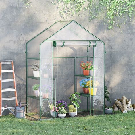 Begehbares Gewächshaus mit Regalen 142x73x195 cm OKMYHOME (1/4)