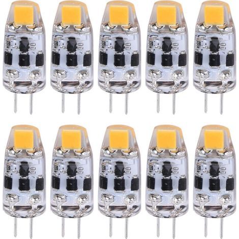 Ampoule LED G4 2W Équivalente 20W Halogène Blanc Chaud 12V-24V AC/DC Lot de 10 Pièces-Chrom (1/5)
