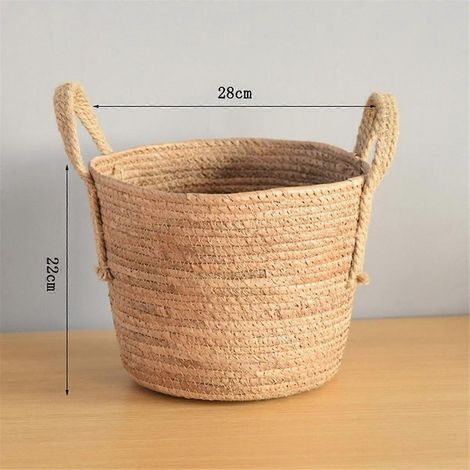 Handgewebte Blumenkörbe, Blumentöpfe aus Rattan, Aufbewahrungskörbe für Pflanzen, Wohnaccessoires, Blumenkörbe C (1/4)