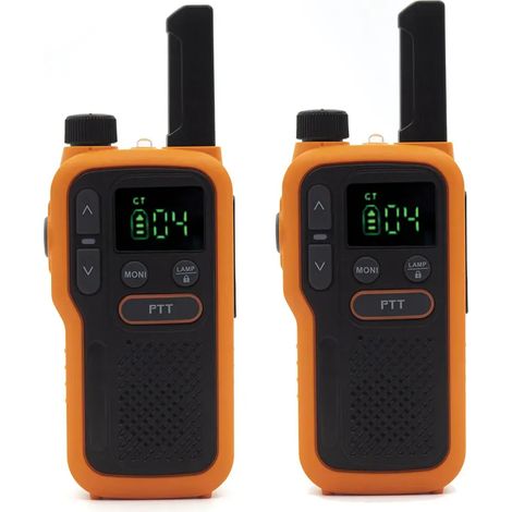 Lot de 2 Talkie-walkie lampe portée 5km rechargeable autonomie 18h (1/4)