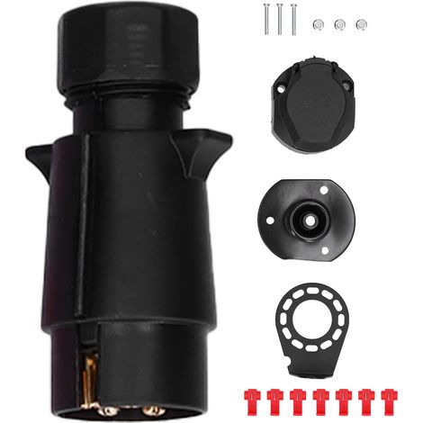 Connecteur prise 7 broches remorque adaptateur cuivre pour véhicule utilitaire caravane voiture (1/5)