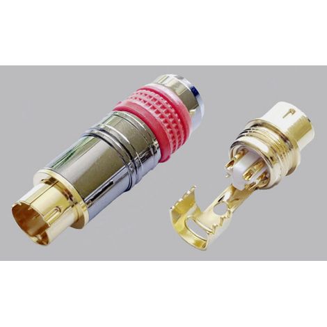 BKL Electronic 0212018 Miniatur-DIN-Rundsteckverbinder Stecker, gerade Polzahl: 4  Chrom 1 St.