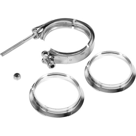 Collier en V en acier inoxydable de 3 pouces avec 2 brides pour tuyau d'échappement de turbine (1/5)