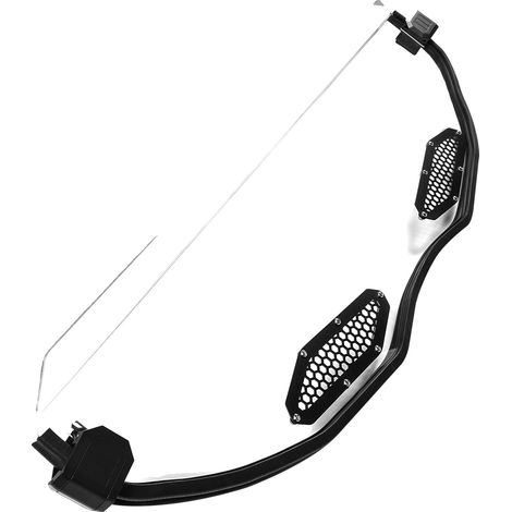 Media pantalla para parabrisas, policarbonato de 5 mm de espesor, resistente a los rayos UV, color negro. (1/2)