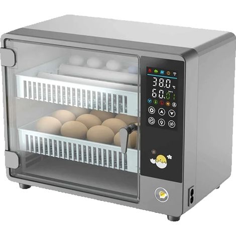 Incubadora, volteador automático de huevos, control táctil, capacidad para 24 huevos estándar europeos. (1/2)