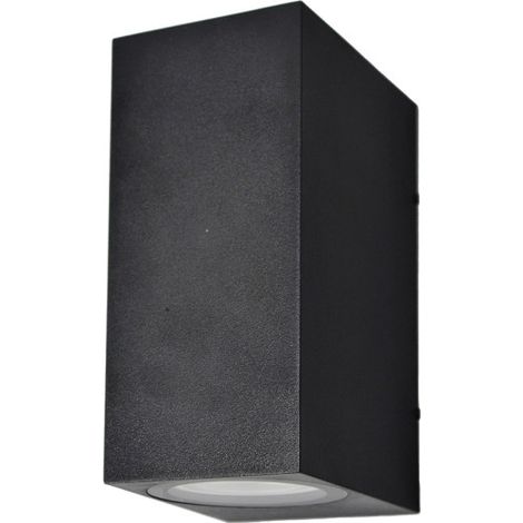 Aplique de exterior “Alce” de dos luces 2xGU10 (230V) IP44 14,7x7x9cm color negro
