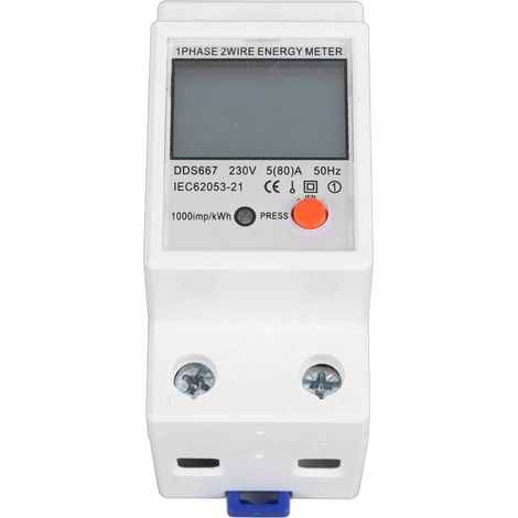 Multifunktionales Strommessgerät mit einphasigem LCD-Display, Energieüberwachung 200–250 V für elektrische Sicherheit (1/5)