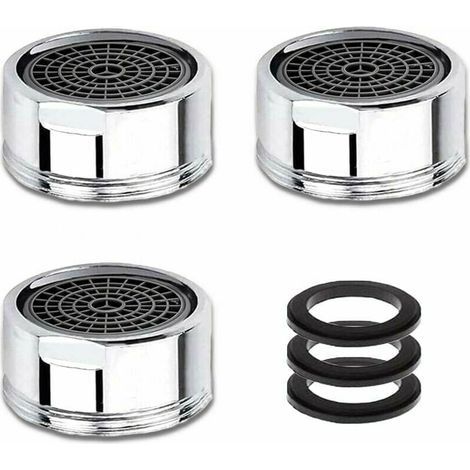 M20 3-teiliges Wasserhahn-Luftsprudler-Set mit Edelstahlfilter, Wassersparfunktion, 20-mm-Außengewinde für Wasserhähne (1/4)