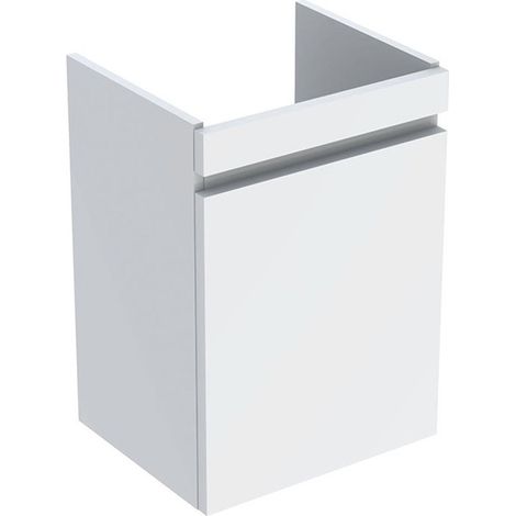 Mueble bajo para lavabo Geberit Renova Plan, con una puerta: Ancho 41,4cm, Alto 58,6cm, Fondo 34,5cm, Blanco / Lacado alto brillo