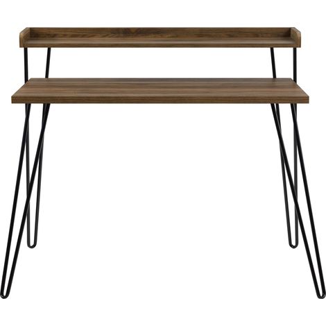 Haven-Bureau avec étagère en noyer aspect marron (1/5)