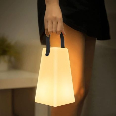 Dimmable Rechargeable LED Outdoor Table Lamp, Wireless Table Lamp with Remote Control and 8 RGB Colors for Bedroom, Outdoor Use, BBQ, Camping, Garden Decoration - RWLanterne (1/5)