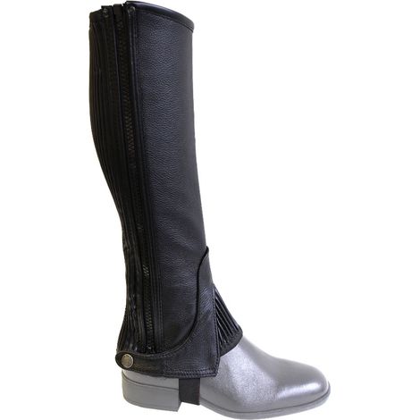 S, Marrone: Winner soft tumbled boar leather gaiters with zip and elastic gusset