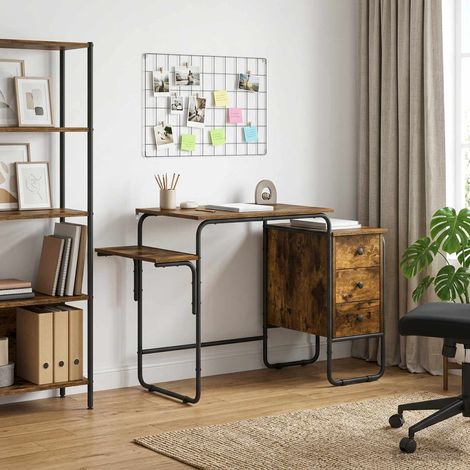 vidaXL Desk with Storage Smoked Oak 120 x 50 x 75 cm (1/5)