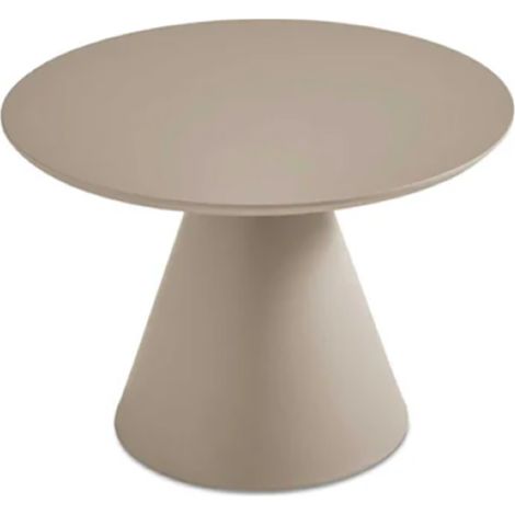 Tavolino rotondo con piano in legno e base in metallo Tortora - TRIADE Medium (1/2)