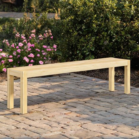 Banc en bois massif naturel 3 places pour salle à manger (1/5)
