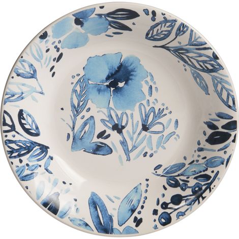 Trend - Assiette creuse Jardin bleu 20,5 cm (lot de 6) (1/3)