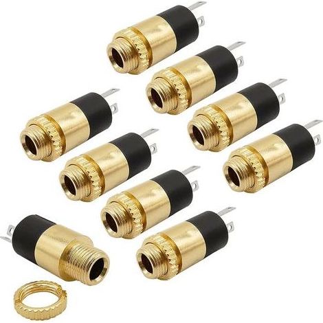 Connecteur Stéréo à Montage Sur Panneau Prise Jack Femelle 3.5 a Souder Stéréo Panneau Montage Borne Avec éCrou à Vis pour Ordinateur, TéLéVision, Appareils MéNagers 8 Pièces (1/5)