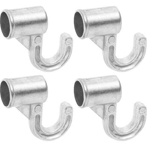 Lot de 4 Crochets en Alliage D'aluminium 18 Mm pour Tringle à Vêtements, Crochets Métalliques Robustes sans Perçage, pour Rangement Dressing et Buanderie, Fixation Solide et (1/5)