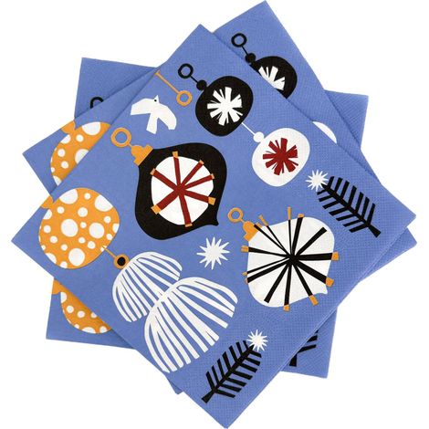 Servilletas de papel azules de 33x33 cm, 20 unidades, decorativas julklap duka (1/3)