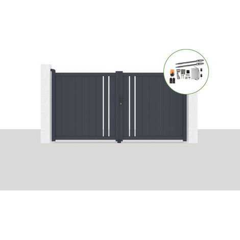 Pack portail battant électrique 300x160cm GIONA + Motorisation TANKER B250 (1/5)