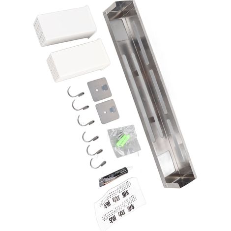Porte-couteaux de cuisine mural multifonctionnel en acier inoxydable brossé, sans perçage, 40 cm. (1/5)