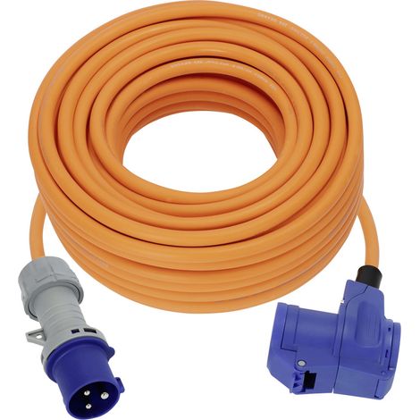 Brennenstuhl 1167650325 Strom Camping-CEE-Verlängerungskabel   Blau, Schwarz, Orange, Grau 25 m H07R