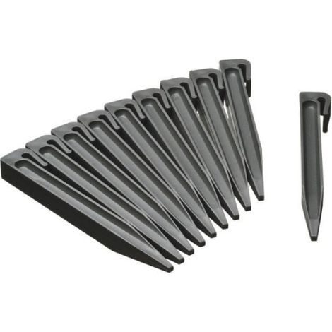 Piquets pour bordures de jardin – Ancres en polypropylene gris – Hauteur 19,5 cm – Lot de 10 – Résistants aux intempéries – Nature (1/5)