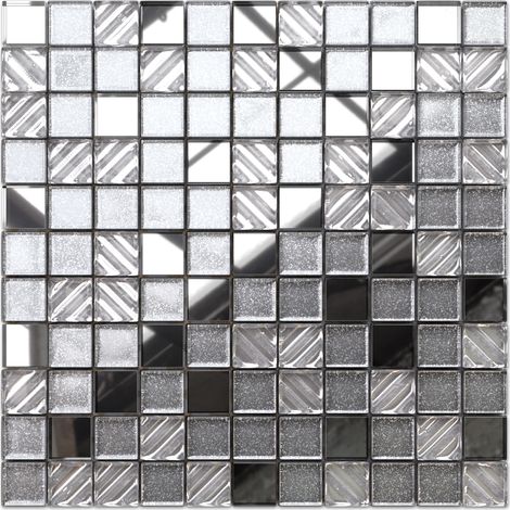 Ilcom mosaico in vetro su rete per bagno e cucina 30cm x 30cm - Moonlight mirror (1/4)