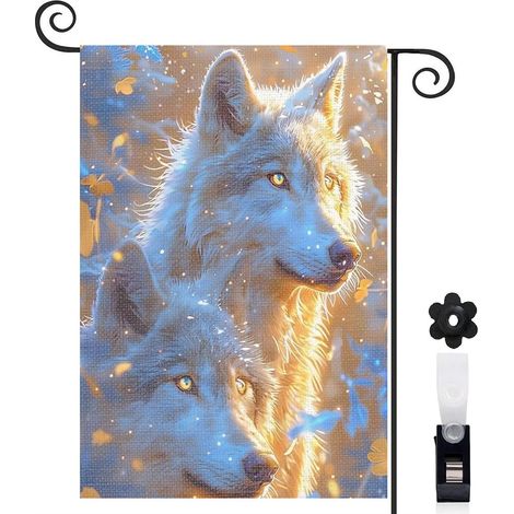 Drapeau de jardin décoration extérieure toile résistante double face 30 x 45 cm pour entrée maison (1/5)