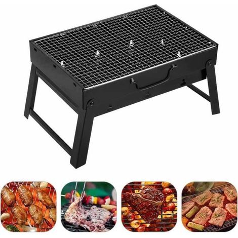 Barbecue Portable - FOLAYA - Modèle Pliable - Charbon - 27x35x20CM - Idéal Camping/Pique-nique (1/4)