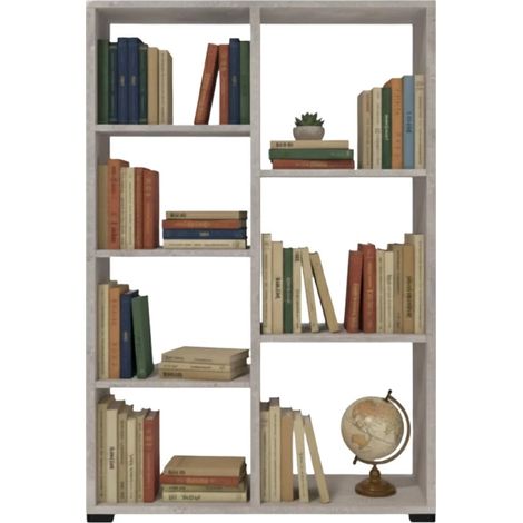 Libreria in Legno con 7 Ripiani Galilei Cemento