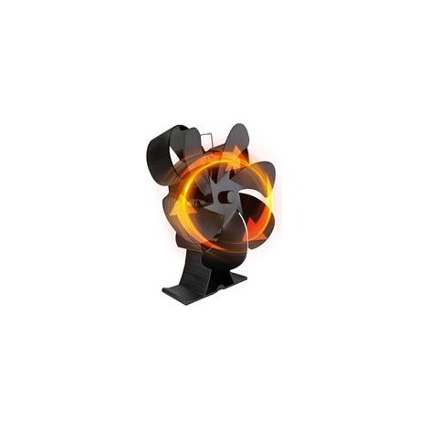Ventilador para estufa de leña, ventilador de chimenea con 6 aspas, ventilador accionado por calor para estufa de leña/chimenea/gas/leña.