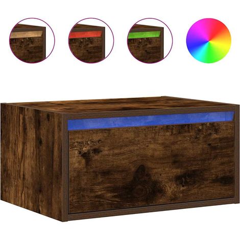 Maison Exclusive - Wand-Nachttisch mit LED-Leuchten Räuchereiche