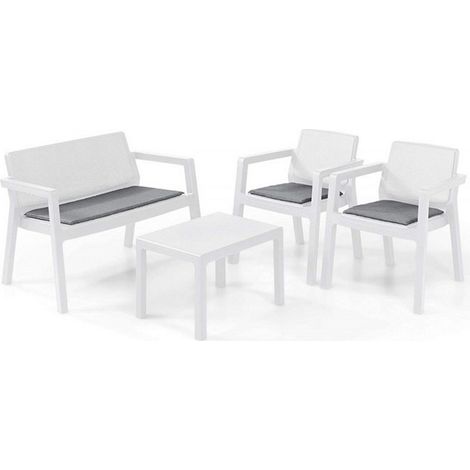 Set salotto da esterno Emily Lounge bianco Keter