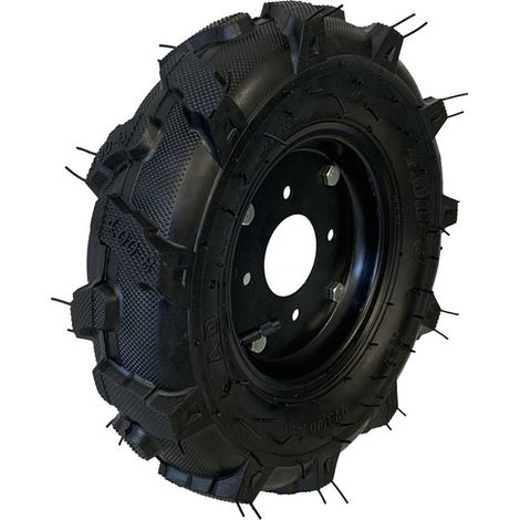 Sakawa – Roue pneumatique universelle 400 x 8 – Charge maximale 168 kg – Pour motoculteurs et motobineuses – Poignées hexagonales 24 mm (1/5)