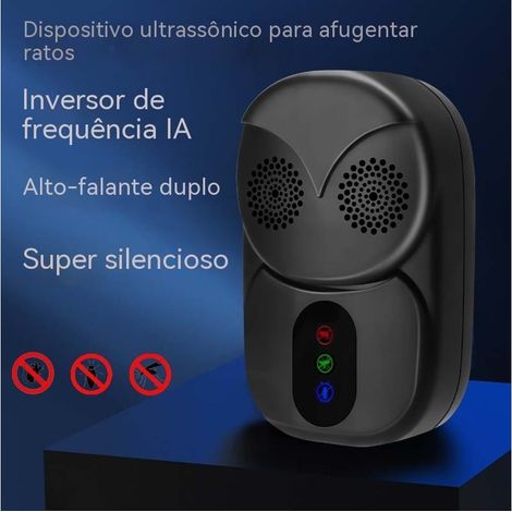 Repelente Ultrassônico 4 Peças 3 Modos, Afasta Baratas Ratos Aranhas Formigas Uso Internopreto ZIWEI STORE (1/5)