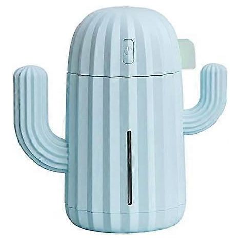 Mini humidificateur d'air portable en forme de cactus pour une seule pièce, avec veilleuse. Idéal pour le yoga, le bureau, le spa, la chambre à coucher, la chambre de bébé. Diffuseur en silicone. (1/4)