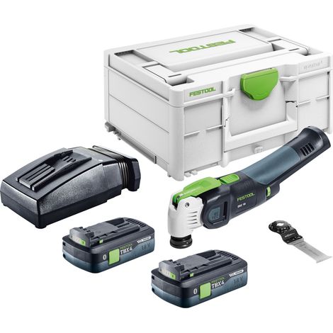 Festool OSC 18 E-Basic Oscillatore a batteria 18 V Starlock Max Brushless + 2x batteria 4,0 Ah + caricabatterie + Systainer (1/5)