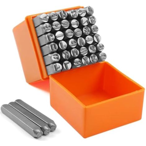 37 Pièces Chiffre et Lettre à Frapper 3mm, Poincon Lettre Metal A-Z et 0-9 (1/5)