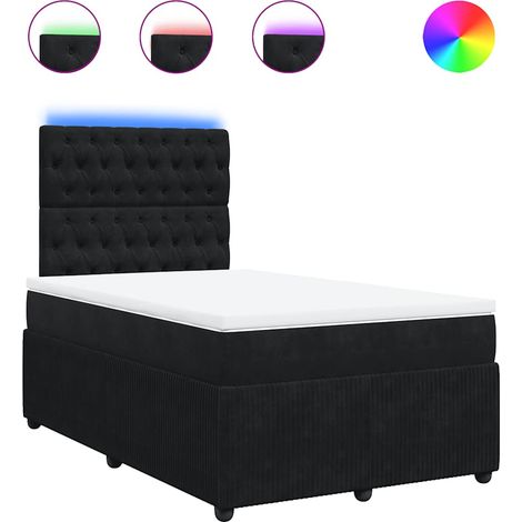 Maison Exclusive - Giroletto a Molle con Materasso Nero 120x190 cm in Velluto