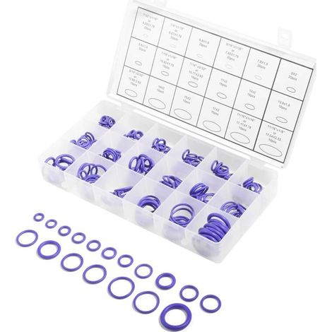 270PCS Joint Climatisation Voiture,Joint Torique Caoutchouc,Joint Torique,Joints Toriques,Joint de Tuyau en Caoutchouc,Convient pour la Réparation des Conduits de Climatisation Automobile (1/5)
