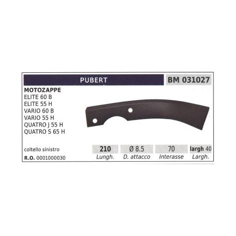 Lama sinistro fresa per motozappa motocoltivatore ELITE 60B PUBERT