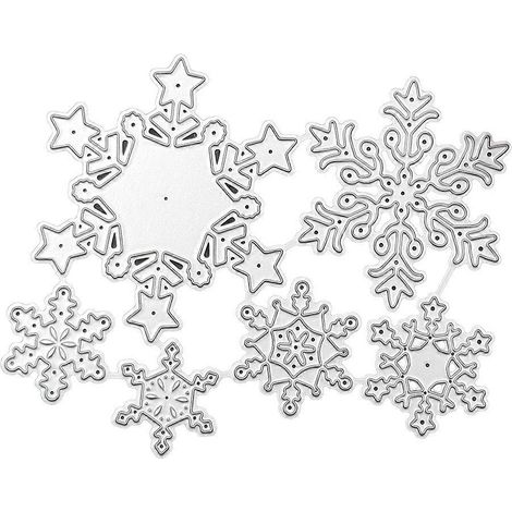 Pochoirs de découpe en métal Flocon de neige de Noël pour scrapbooking, tampons et papier argenté (1/5)