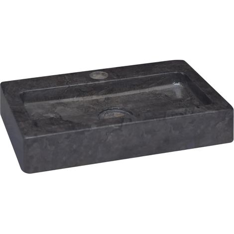Lavello a Parete Nero 38x24x6,5 cm in Marmo vidaXL