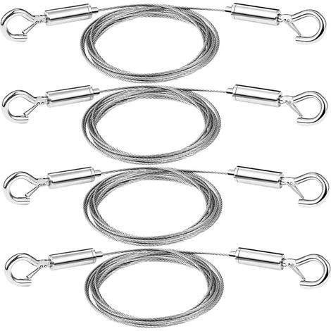 Lot de 4 fils suspension réglables en acier inoxydable robuste avec (1/5)