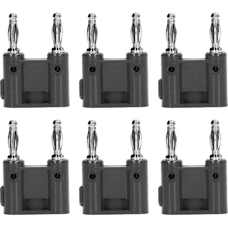 Lot de 10 prises bananes doubles en laiton PE à 2 voies, adaptées aux instruments électroniques et à l'automobile (noir). (1/5)